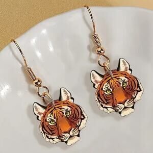 Tiger Acrylic Earrings Cincinnati Bengals